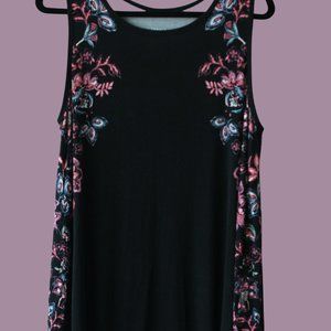 Super Soft Knit Black and Floral Tank